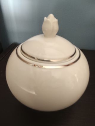 Servizio thè porcellana avorio con perfilo platino