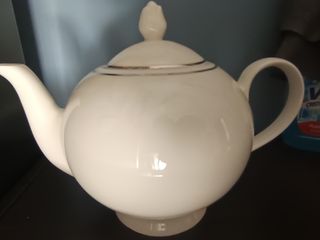 Servizio thè porcellana avorio con perfilo platino