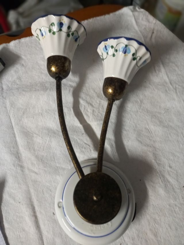 Lampada Parete Ceramica Fiori