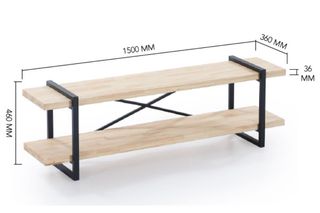 Mueble TV 2 estantes - Madera y metal