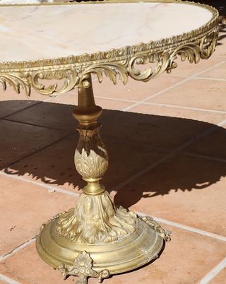 Mesa centro mármol bronce vintage