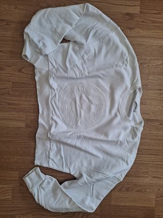 Sudadera crop blanca