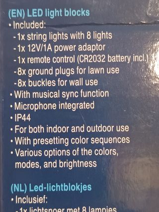 8 LED Light Blocks - 9 metri