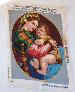 Tela ricamo Madonna Raphael