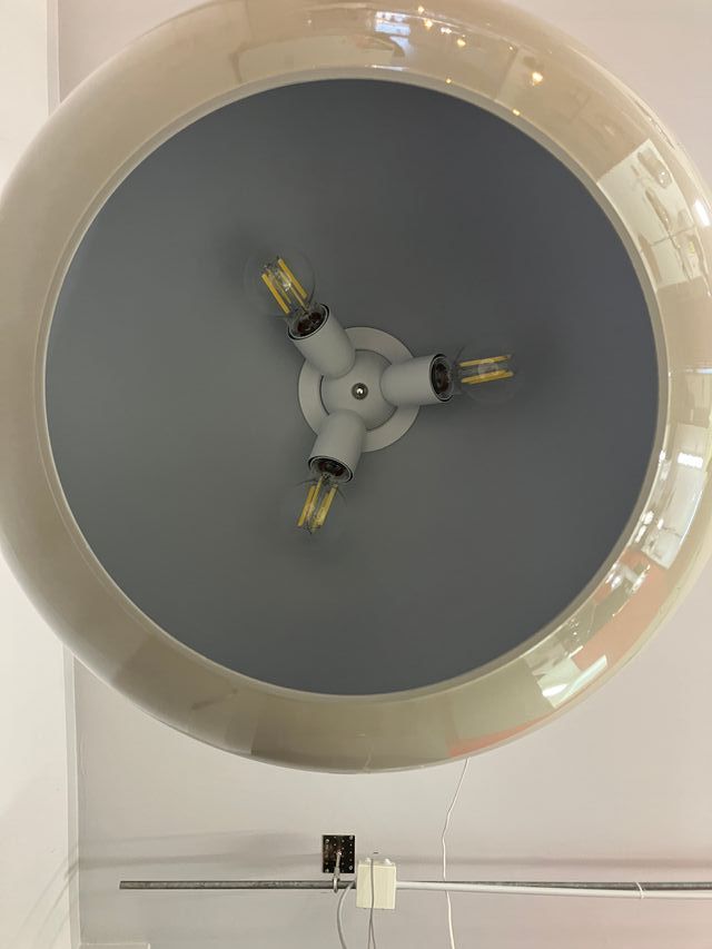 Lampadario vetro sfera tortora d.55