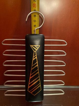 Perchero Corbatas Antiguo - Negro/Plata