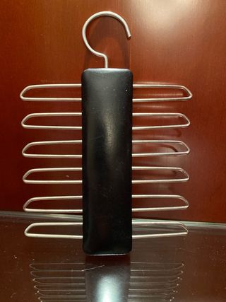 Perchero Corbatas Antiguo - Negro/Plata