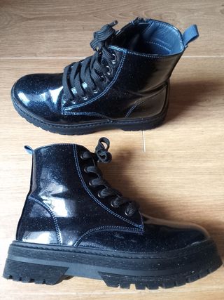 Botines azules  purpurina talla 37 marca Kids ECI