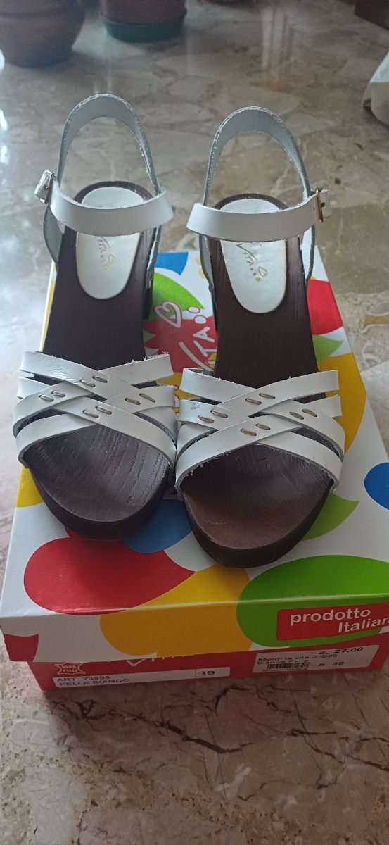 Sandali Mordi la vita bianchi n.39