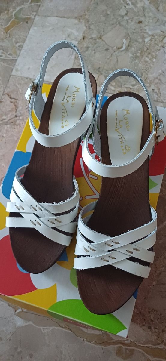 Sandali Mordi la vita bianchi n.39