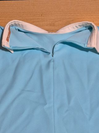 Blusa sin mangas azul y blanca - Talla S