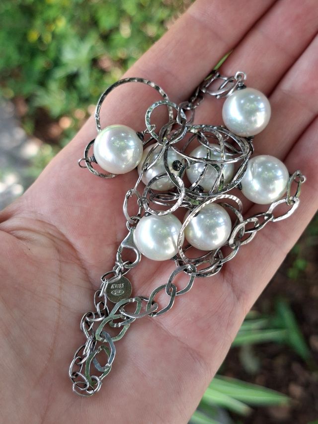 Collana perle argento 925