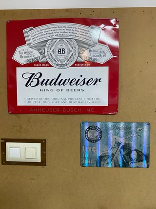Chapas metálicas retro Indian & Budweiser
