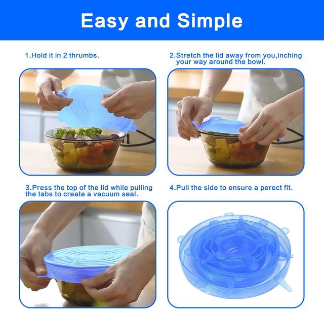 Coperchi Silicone Cucina - 6pz