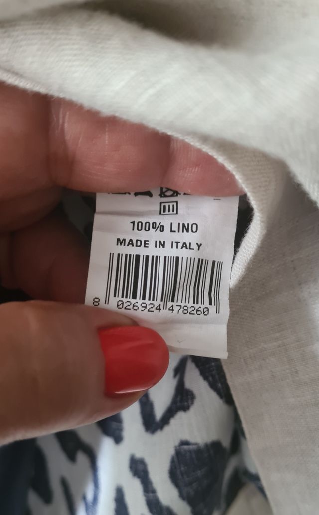 Abito tubino lino blu&bianco