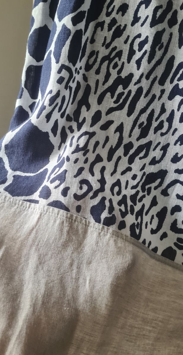 Abito tubino lino blu&bianco