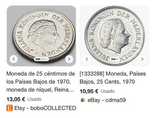 Moneda 25 céntimos Holanda magnética