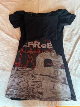 Vestido negro y gris - Talla única
