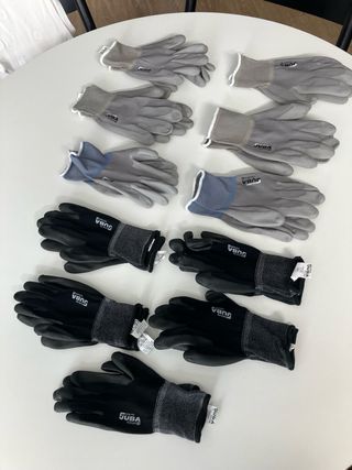 11 pares Guantes JUBA trabajo - varias tallas