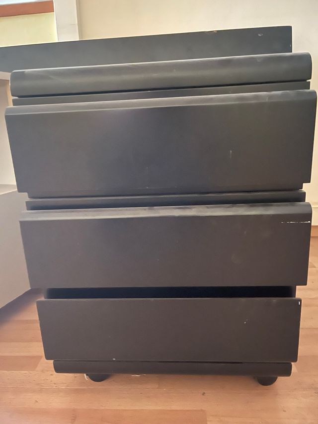 Archivador madera negro con cajones