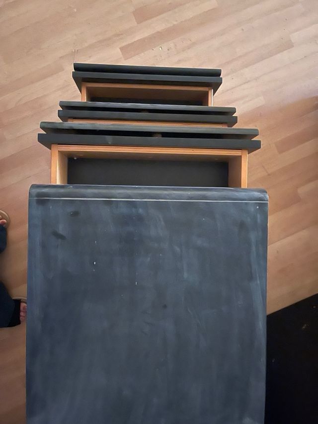 Archivador madera negro con cajones