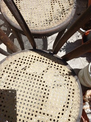4 sillas antiguas de mimbre