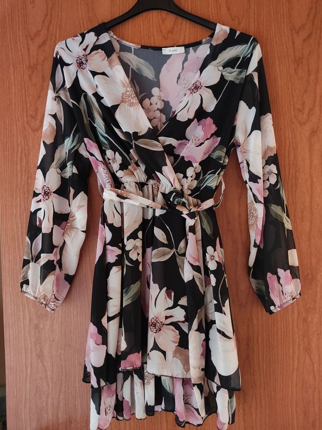 Vestito floreale Flare nero