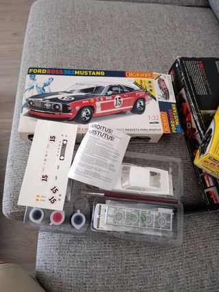 3 Maquetas Coches: Ferrari, Mustang, Lamborghini(