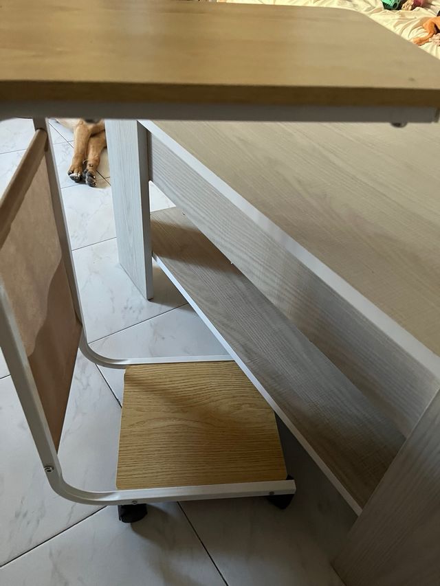 Mesa auxiliar móvil - Madera y metal