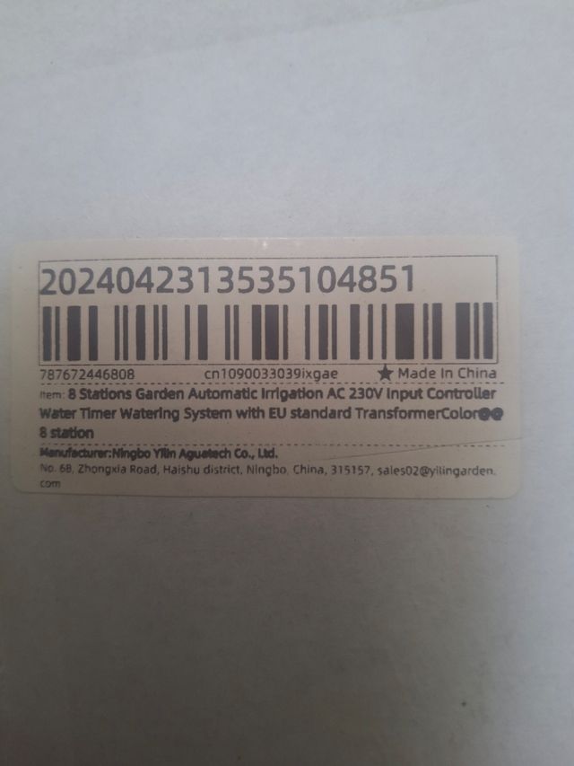 Programador Aqualin 8 estaciones