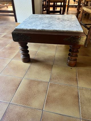 Mesa centro mármol - madera
