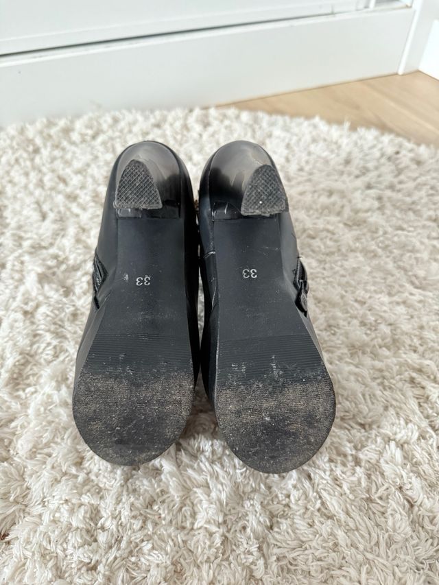 Botines negros tacón alto talla 33