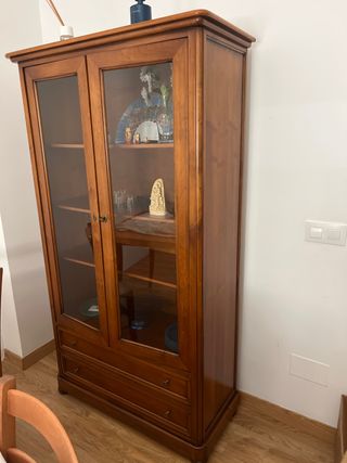 Vitrina madera 2 cajones - Mueble clásico
