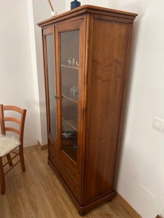 Vitrina madera 2 cajones - Mueble clásico