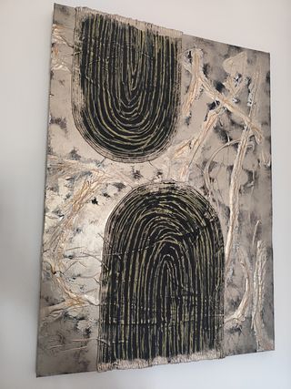 Quadro astratto 50x60cm - Nero Argento
