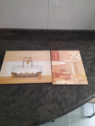 2 Cuadros baño - Decoración vintage