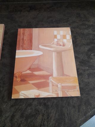2 Cuadros baño - Decoración vintage