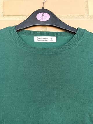 Jersey Stradivarius verde talla S Mujer 