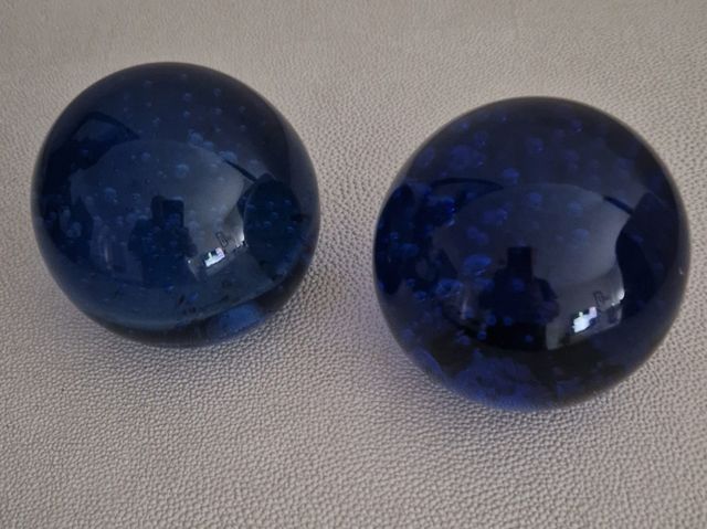 Bolas de cristal azul burbujas. 2 unidades
