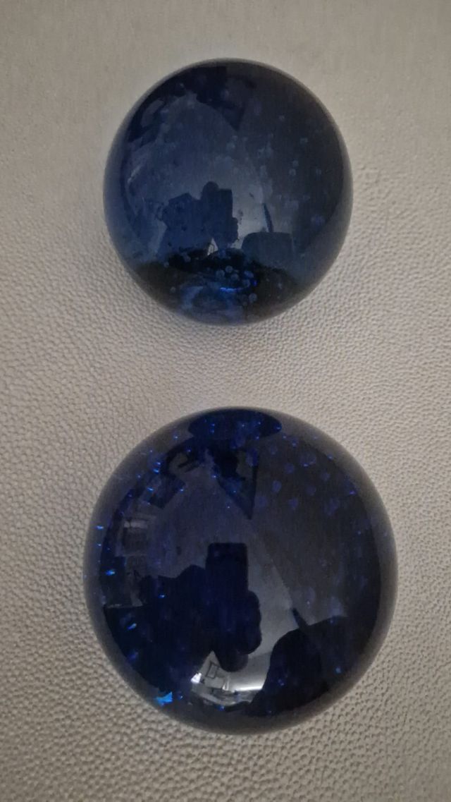 Bolas de cristal azul burbujas. 2 unidades