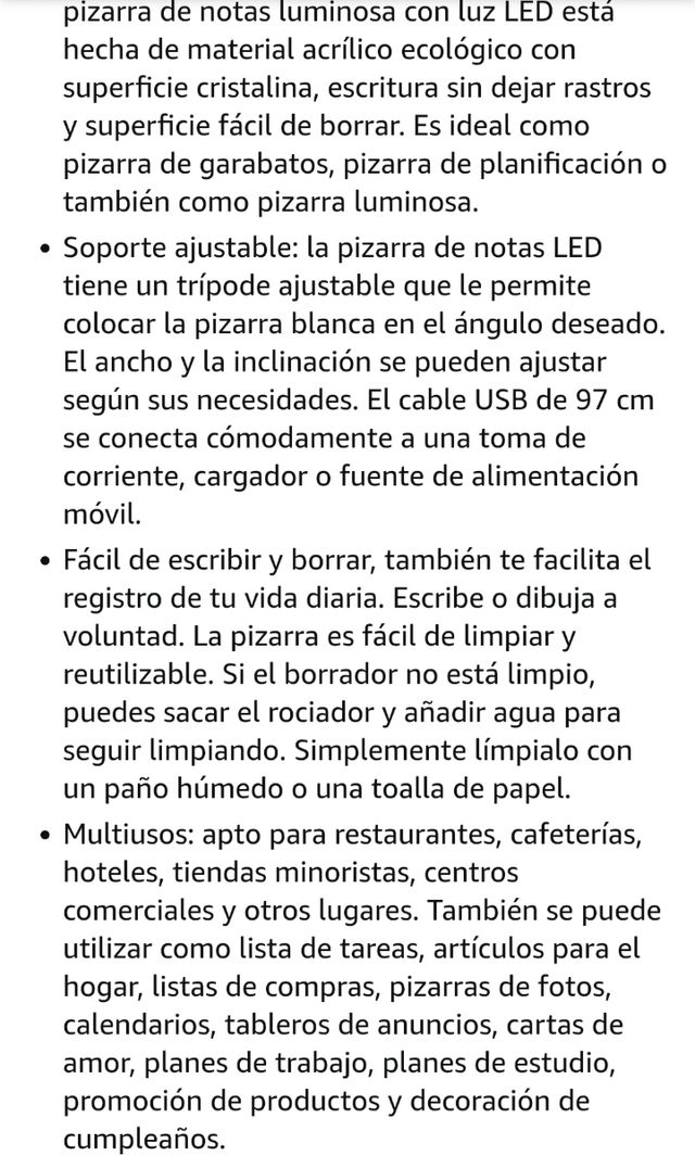 Pizarra LED dibujo luz niños