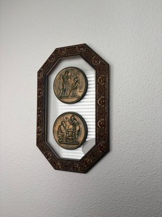 2 Placas Decorativas Metal/Cristal
