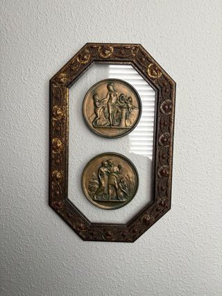 2 Placas Decorativas Metal/Cristal