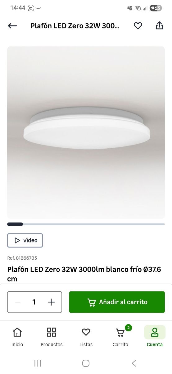 Plafón LED Zero 32W 3000Lm