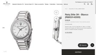 LIQUIDACIÓN Reloj Maserati -  Plata y Blanco