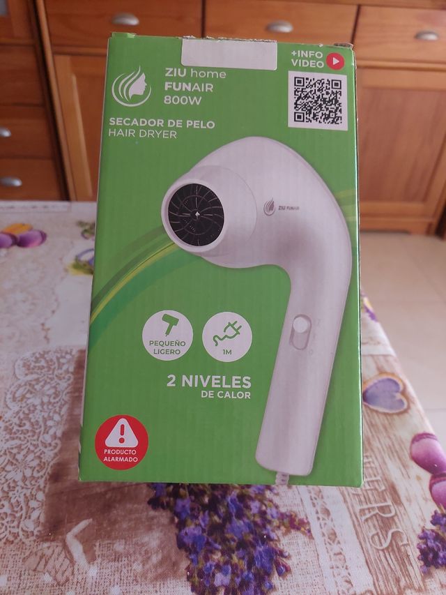 Secador Ziu Funair 800W - Pequeño y ligero