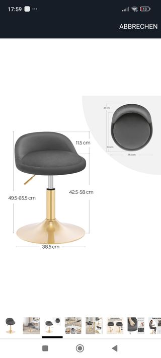 ✅Taburete negro giratorio tocador dormitorio nuevo