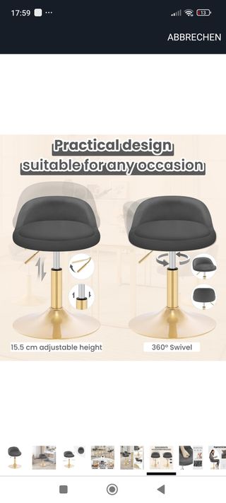 ✅Taburete negro giratorio tocador dormitorio nuevo