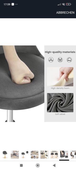 ✅Taburete negro giratorio tocador dormitorio nuevo