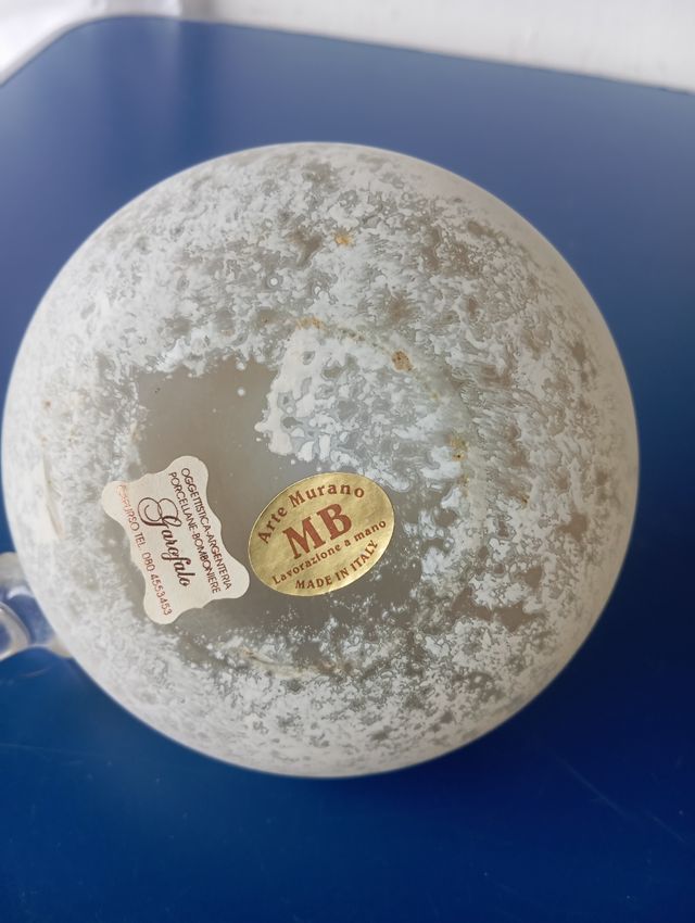 Bottiglia vetro arte Murano, decoro oro